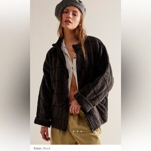Free People Black Quilted Puffer Jacket